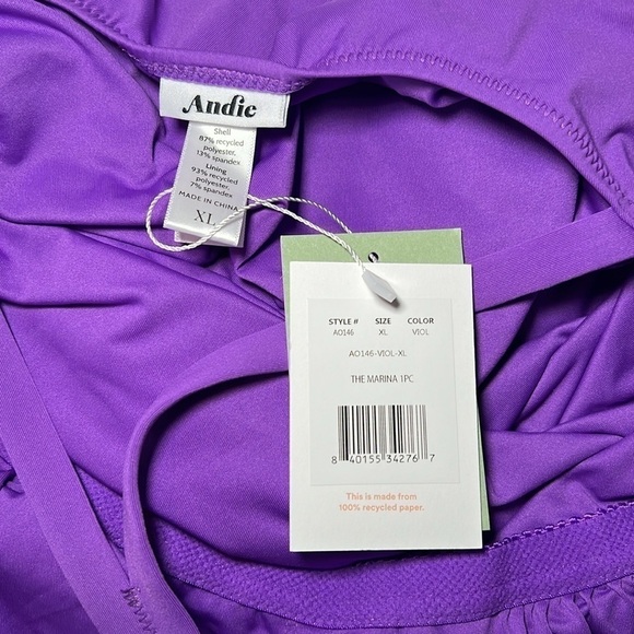 Andie Swim The Marina One Piece Swimsuit in Violet Purple Size XL NWT! - Picture 8 of 10
